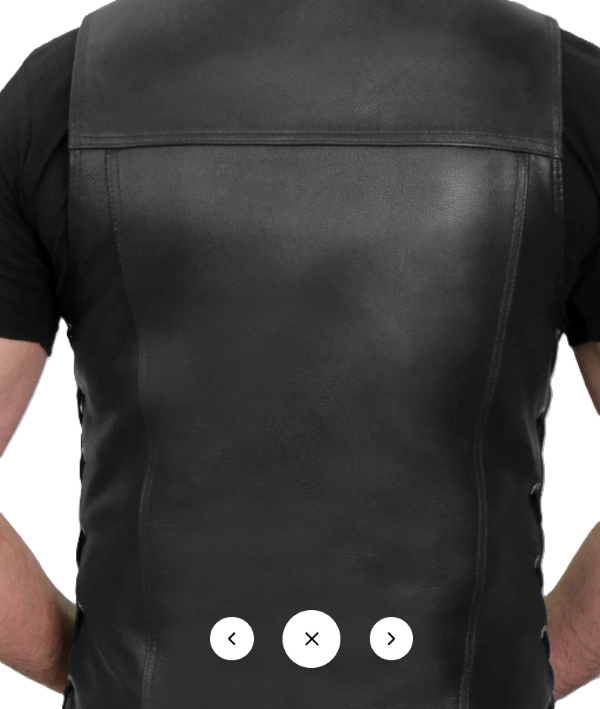 Bikers Attic Mens 6 Pocket Leather Motorcycle Vest - Image 4