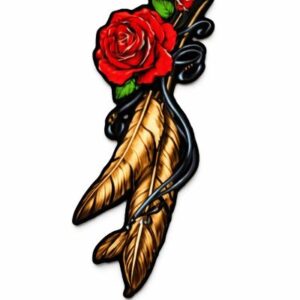 Feather and Roses Patch (Large)
