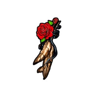 Feather and Roses Patch (Large)