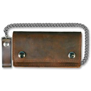 Leather Bifold Wallet Distressed Brown Large