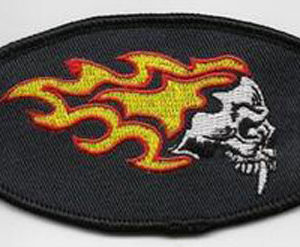 Vampire Half Skull With Flames