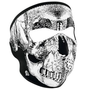 Zan Neoprene Glow in the Dark, Black & White Skull Face