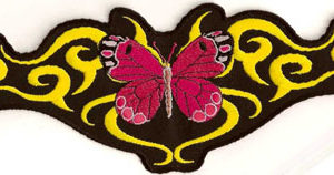 Butterfly Pink With Yellow Tribal Swirls