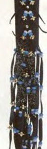 Beaded Leather Hair Bow