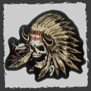 Indian Skull With Feathers Patch (Small)