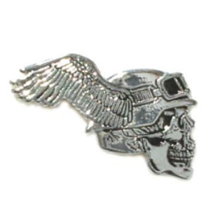 Skull With Helmet & Wings Pin