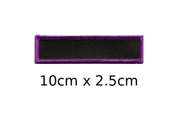 Custom Name Patch Black With Purple Border