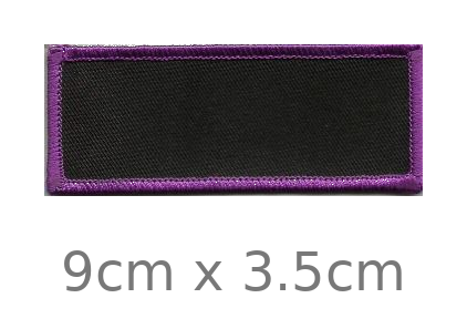 Custom Name Patch Black With Purple Border - Image 3