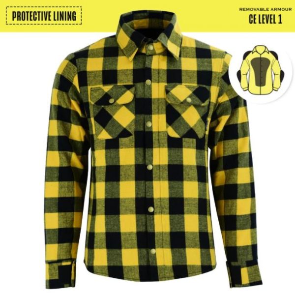 Johnny Rebs Men's Waratah Protective Shirt: Black & White or Yellow & Black - Image 2