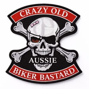 Crazy Old Aussie Biker Bastard Patch (Large)