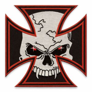 Iron Cross Vampire Skull Patch