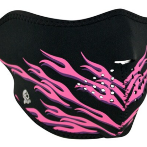 Zan Neoprene With Pink Flames Half Face Mask