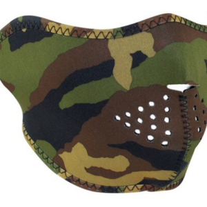 Zan Neoprene With Woodland Camo Print Half Face Mask