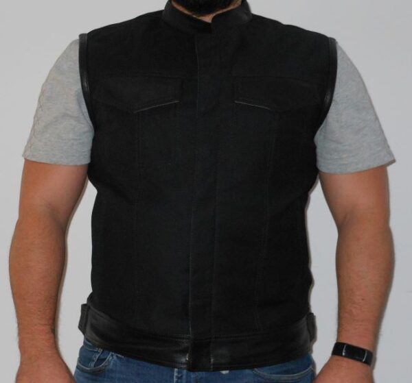 Bikers Attic Denim with Leather Trim Vest