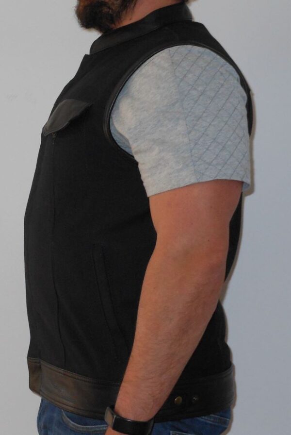Bikers Attic Denim with Leather Trim Vest - Image 4