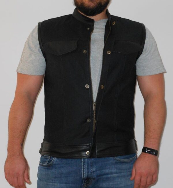 Bikers Attic Denim with Leather Trim Vest - Image 6