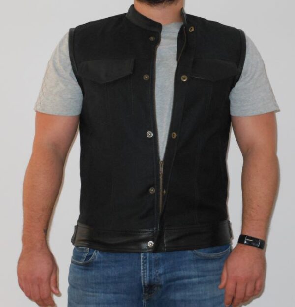 Bikers Attic Denim with Leather Trim Vest - Image 7